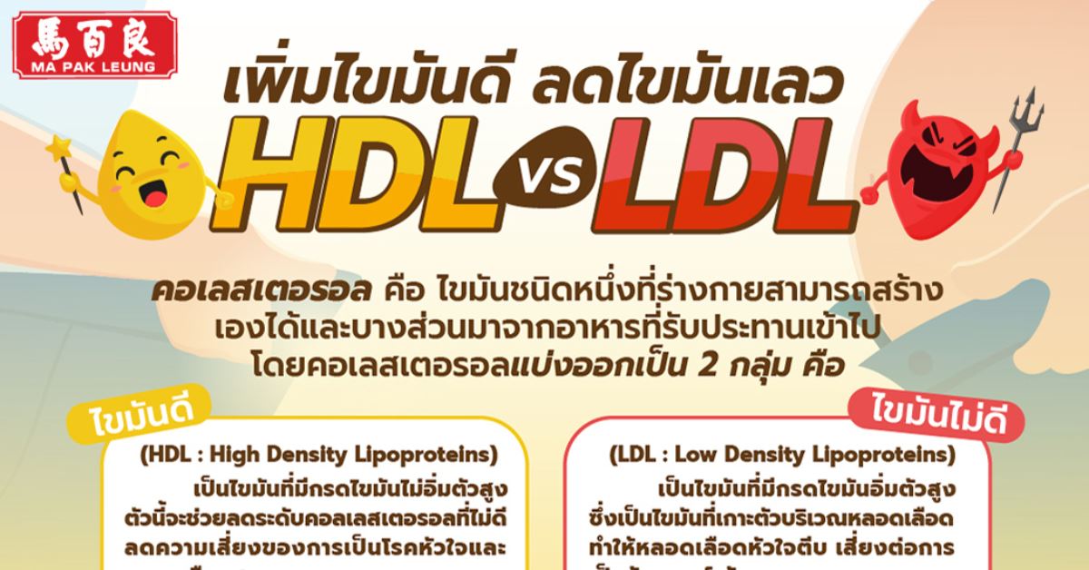 HDL VS LDL เพิ่มไขมันดี ลดไขมันเลว ลดคอเลสเตอรอลด้วยอาหาร (อานเก็งอี้)