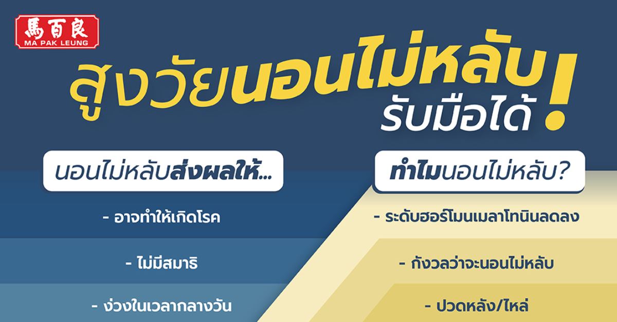 สูงวัยนอนไม่หลับ ทำไงดี เหล่งสิ่งอี้ช่วยได้